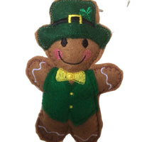 Leprechaun, machine embroidered felt decoration.