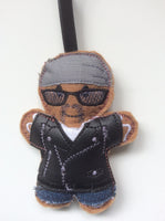 Biker Gingerbread Man Decoration