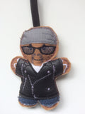 Biker Gingerbread Man Decoration