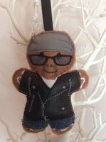 Biker Gingerbread Man Decoration