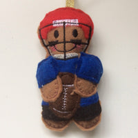 American football player felt gingerbread man decoration,