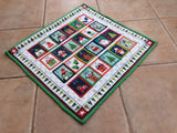 Children's Design Christmas Squares Reusable Fabric Pocket Advent Calendar