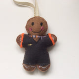 Charming Flight Attendant Gingerbread Decoration Orange, Grey Uniform - A Unique Touch to Your Holiday Decor