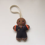 Charming Flight Attendant Gingerbread Decoration Orange, Grey Uniform - A Unique Touch to Your Holiday Decor