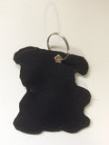 Black Pug Dog Keyring Bag Charm.