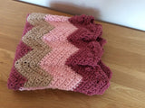 Luxurious Pink Crochet Pram Cover – Soft Merino Wool Blanket Topper for Babies
