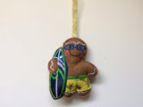 Surfer Dude Gingerbread Man Decoration