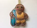 Surfer Gal Gingerbread Man Decoration