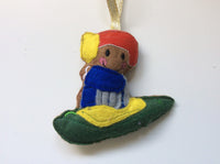 Kayaking Gingerbread Man Decoration