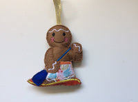 Paddleboarding Boy Gingerbread Man Decoration