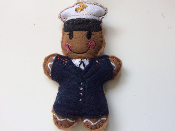 Navy Officer (Female) Gingerbread Man Decoration