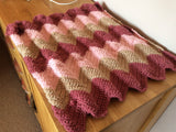 Luxurious Pink Crochet Pram Cover – Soft Merino Wool Blanket Topper for Babies