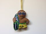 Surfer Dude Gingerbread Man Decoration