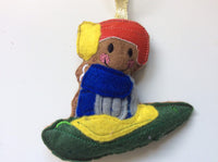 Kayaking Gingerbread Man Decoration