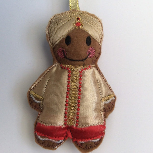 Traditional Indian Dress Gingerbread Man Decoration (Male)