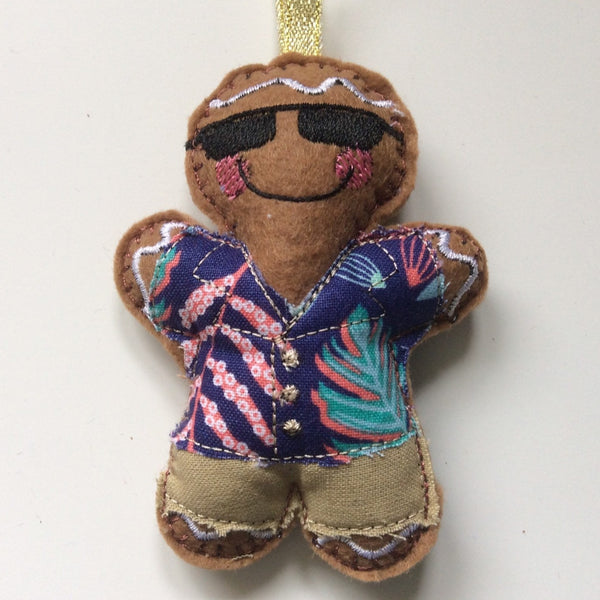 Hawaiian shirt Gingerbread Man Decoration