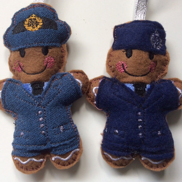 RAF felt gingerbread decoration in female dress uniform.