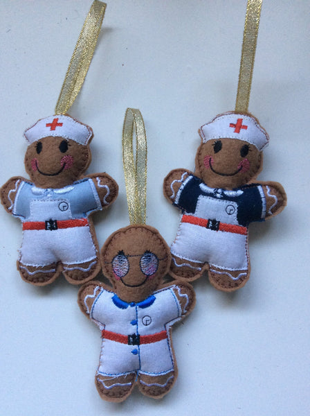 Vintage Nurse Gingerbread Man Decoration