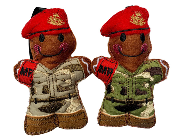 Military police gingerbread man decoration.