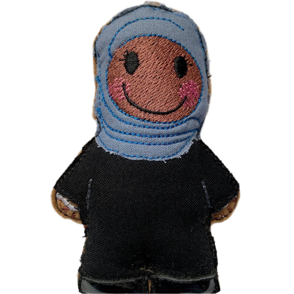 Muslim lady in hijab gingerbread decoration.