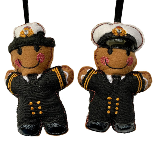 Naval officer gingerbread man. Dressed in either male or female uniform.