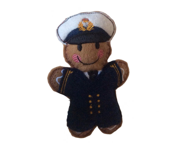 Naval Officer Gingerbread man In Dress Uniform 