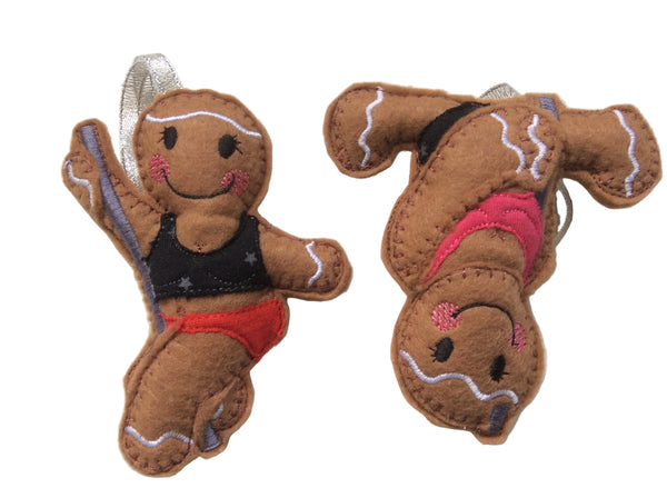 Pole dancer gingerbread decoration. Choice of two designs.