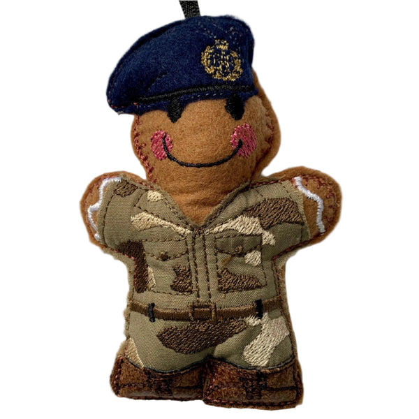 RAF Regiment Soldier Gingerbread Man Decoration