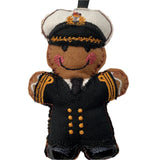 Royal Navy Commander felt gingerbread ornament.