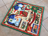 Teddy bear on rocking horse design Christmas advent calendar, reusable
